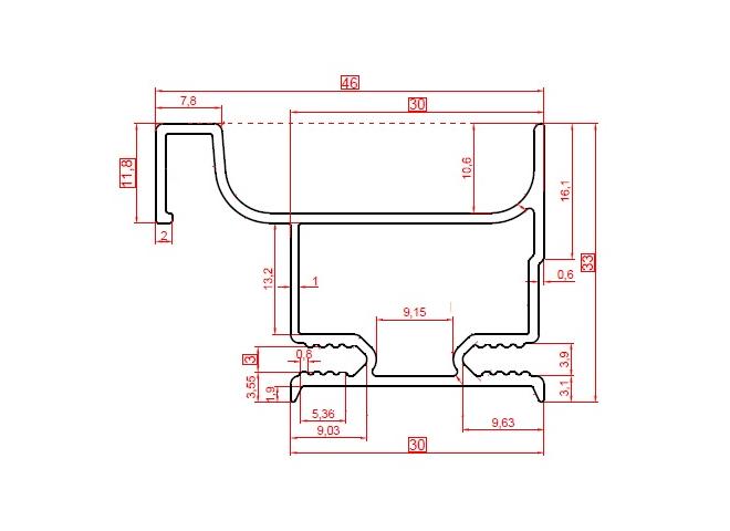 Профиль Н-образный асимметричный L=3,00м Черный анодированный ТИП2