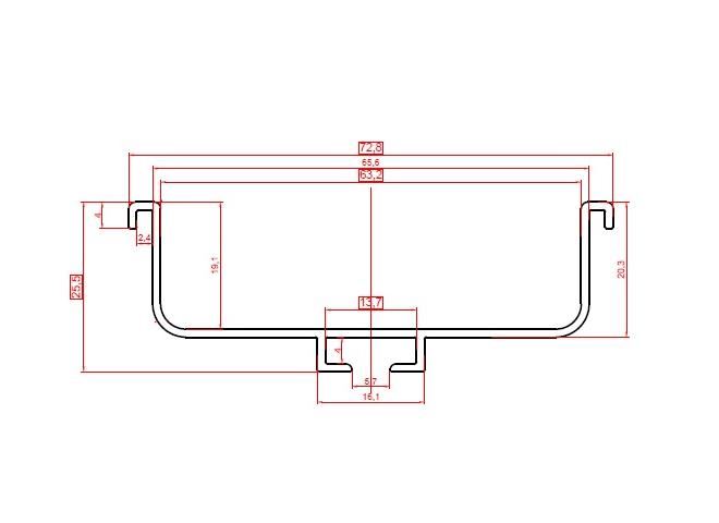 Профиль С-образный L=4,00м Черный анодированный ТИП2