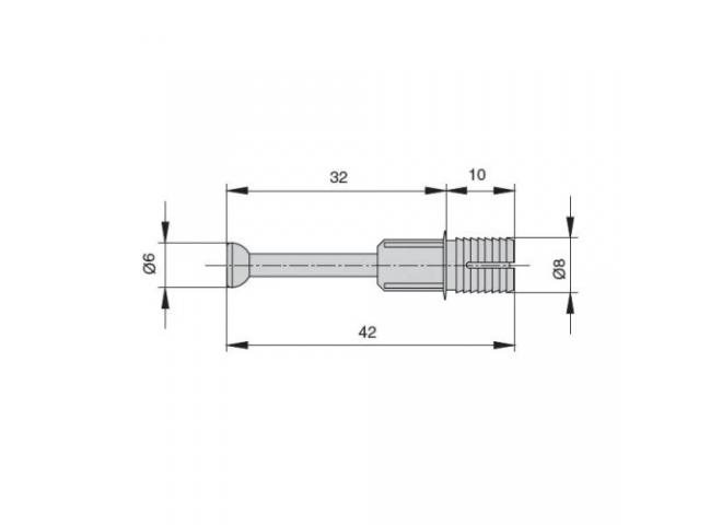 Шток быстрого монтажа 8х10/34мм, цинк