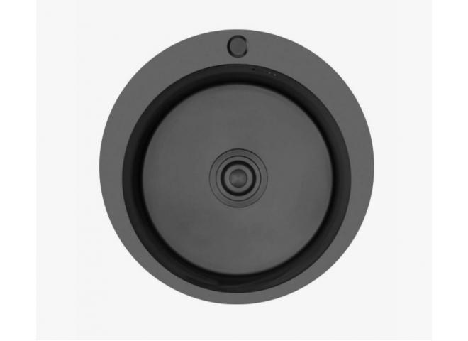 Кухонная мойка премиум GERHANS (480*480*220мм) круглая, графит