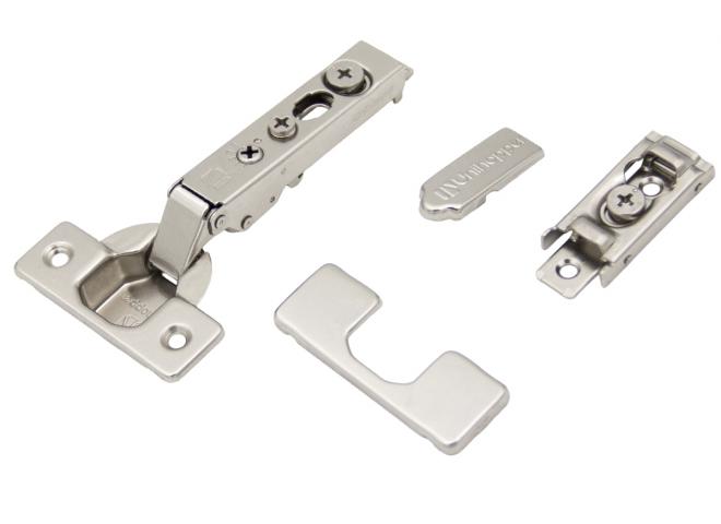 Петля Unihopper Hutton 105* линейная планка H0, с регулируемым доводчиком, никель