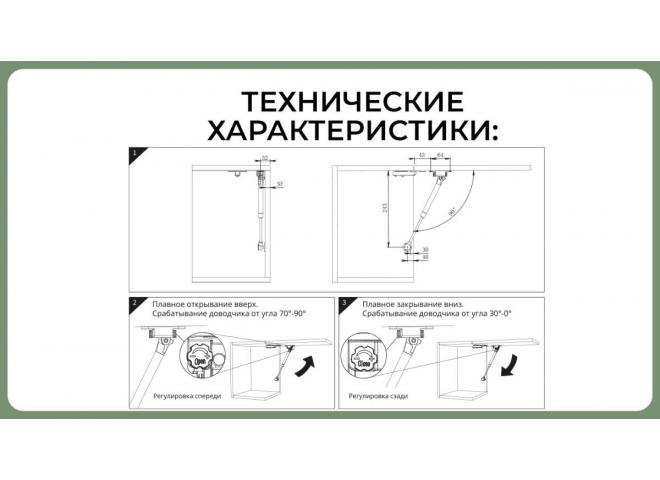 SETE Подъемник газовый с двойным доводчиком VERDE, 80N, белый, сталь