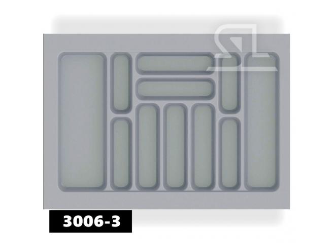 Лоток для столовых приборов ширина 625-690, глубина 400-490 мм , серый глянец/матовый